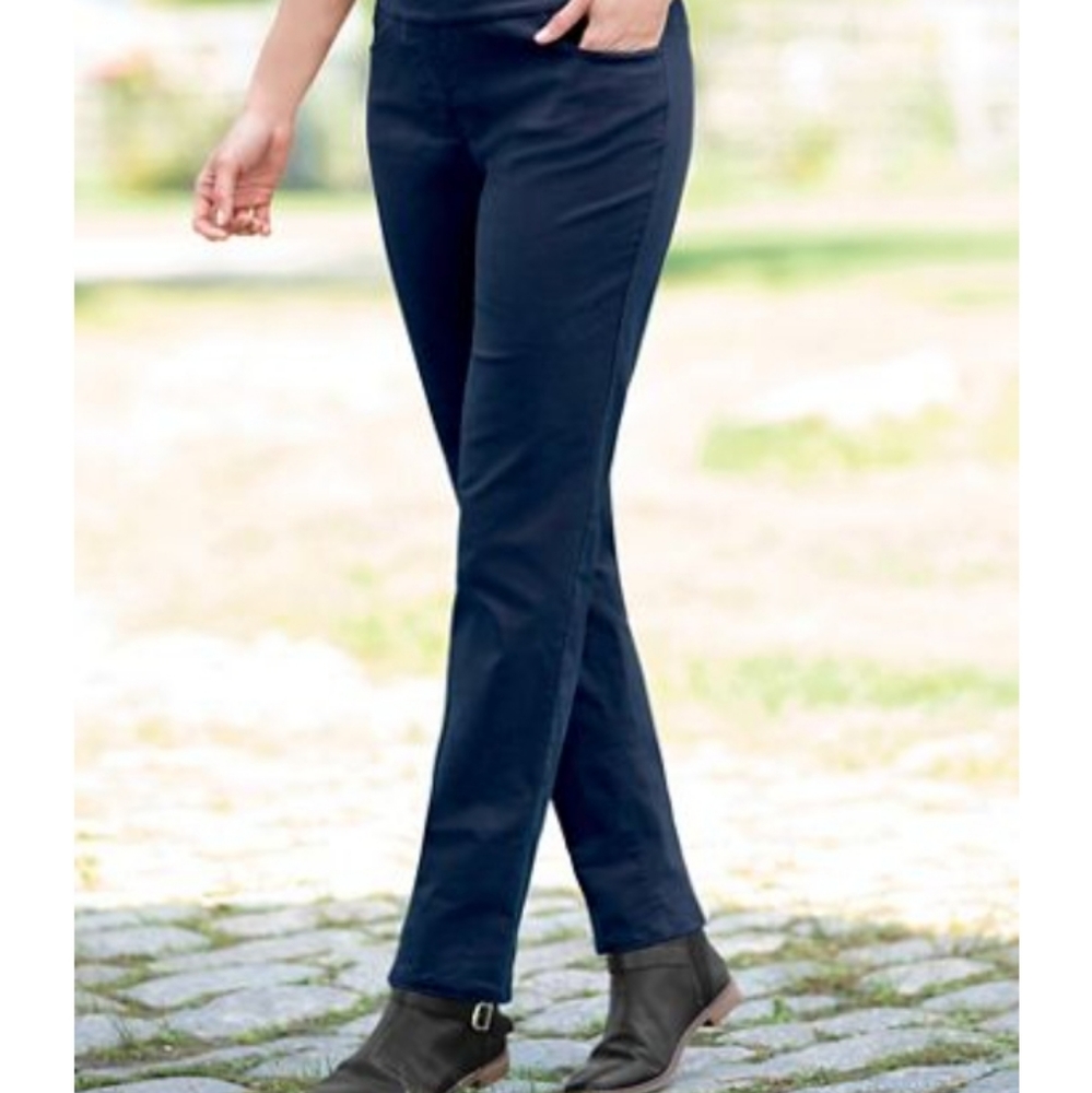 Appleseed's Navy Straight-Leg Trousers